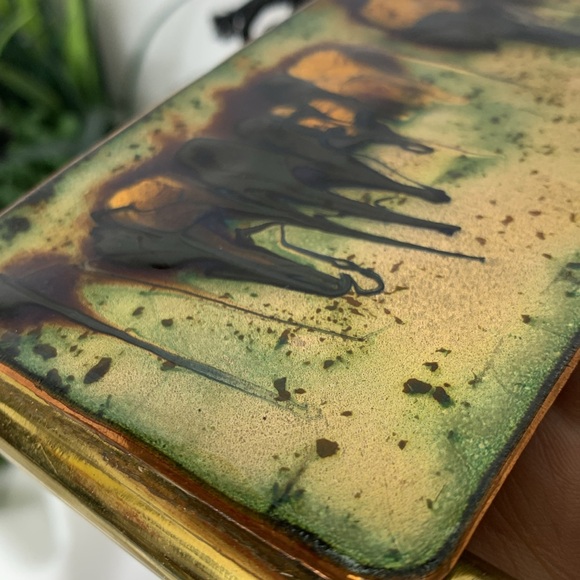 Enamel on metal hanging scroll wall art - Picture 10 of 14